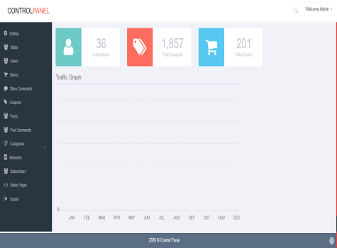 Admin panel demo preview